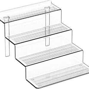 oem/odm 3 tiered acrylic display risers,4mm thick and durable,2.75 "wide clear table display stand for perfume holder,cup cake holder,food decor,drink stand,fragrance stand and toy funko pop display,pack of 1 wholesale supplier & factory