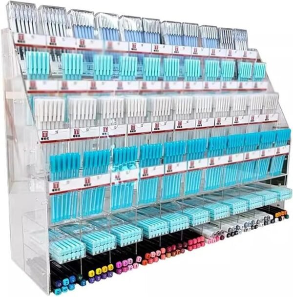 oem/odm transparent acrylic display pen holder, acrylic vertical marker organizer, bookstore large capacity pen display stand, stationery storage brush case, art supply storage organizers for school supplie(1 wholesale supplier & factory