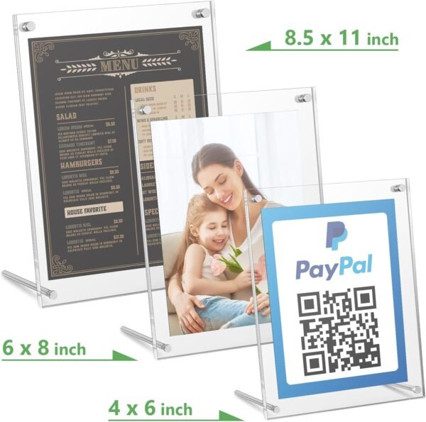 oem/odm kevenal qr code signs, 6 x 8 inch clear qr code menu with metal stand, cash app acrylic holders - 2 packs wholesale supplier & factory