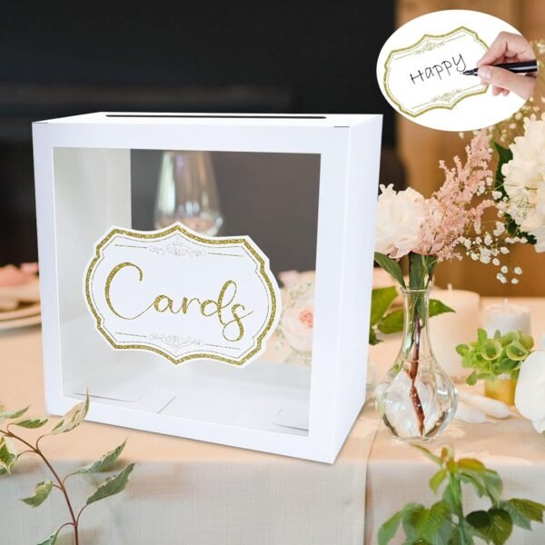 oem/odm white card box, gift card box holder clear card box for wedding receptions, retirements, birthdays party, bridal & baby showers, anniversaries wholesale supplier & factory