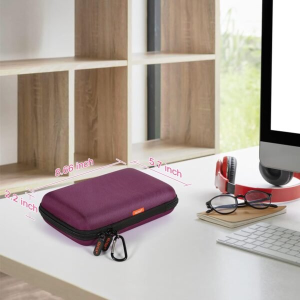 oem/odm glcon deep purple carrying case hard storage case electronics organizer tech pouch for hard drive, power bank, cell phone, charger enclosure - portable travel case bag with carabiner wholesale supplier & factory