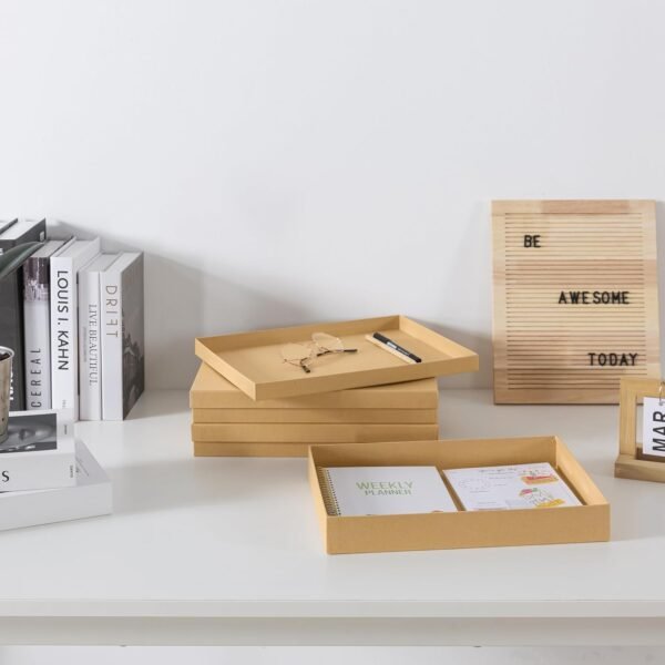 oem/odm soul & lane document storage boxes - set of 3 (13.2" x 9.8" x 1.8"), versatile photo & craft organizer for home office, stackable cardboard storage for letters, papers, files & memorabilia, kraft wholesale supplier & factory