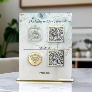 oem/odm custom acrylic 3d multi qr code sign personalized cashapp venmo instagram facebook social media business scan to pay payment sign salon beauty hairdressers beautician plaque wholesale supplier & factory