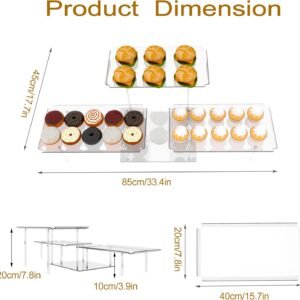oem/odm acrylic dessert table display set, clear cupcake stand, 3 tier serving trays and platters, buffet riser and stand cookie display stand acrylic food display for wedding birthday shower tea party wholesale supplier & factory