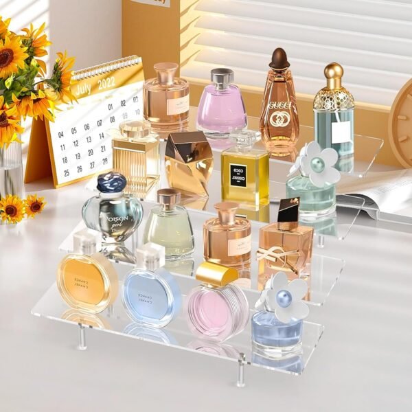 oem/odm acrylic display riser stand shelf clear 4 tier cupcake stand perfume display holder figures desktop decoration and organizer showcase toys retail display rack candy dessert buffet 4 steps collection wholesale supplier & factory