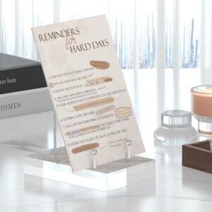 oem/odm acrylic easel display stand with adjustable silver-toned hardware for pictures, crystal clear acrylic stand with floating appearance for cookbook, invitation and plates wholesale supplier & factory