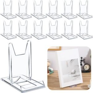 oem/odm 12 pack acrylic book stand for display adjustable clear book display holder easel collector stand for home office back to school comic album cd magazine postcard picture artworks wholesale supplier & factory