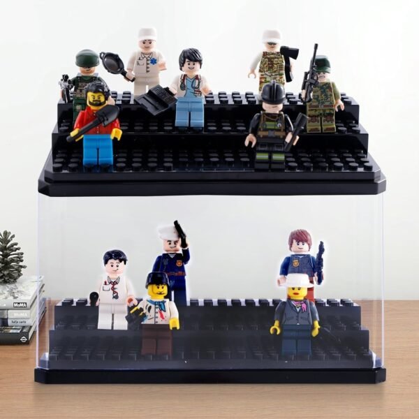 oem/odm medium-sized miniature display case for figures, 2 pack building block display cases for collectibles, acrylic display storage box, gift for action figure & miniatures toys lovers wholesale supplier & factory