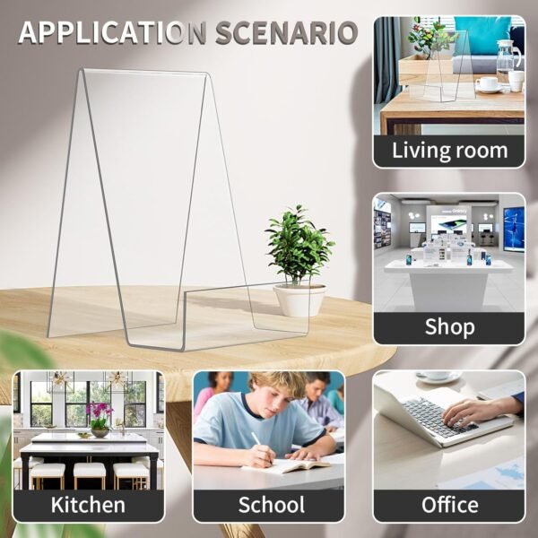 oem/odm 6 pack acrylic book stand, clear book display holder, book easel stand for display tablets, album, postcard, artworks, magazines, notebooks, textbooks, cds, etc (6 inch) wholesale supplier & factory