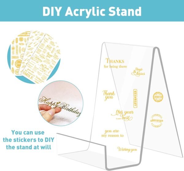 oem/odm trophable 6 pack acrylic book stand thickened clear book display easel holder for displaying tablets newspaper magazines notebooks textbooks cds (clear-small) wholesale supplier & factory