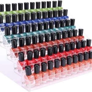 oem/odm clear nail polish paint organizer holder rack shelf 6 tier acrylic tattoo ink essential oil display stand holds up to 48-96 bottles for table (fit 1-2oz bottles) wholesale supplier & factory