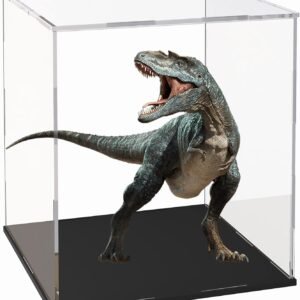 oem/odm acrylic display case for collectibles and toys, versatile clear acrylic display box with black base for action figures and souvenirs, 6-inch wholesale supplier & factory