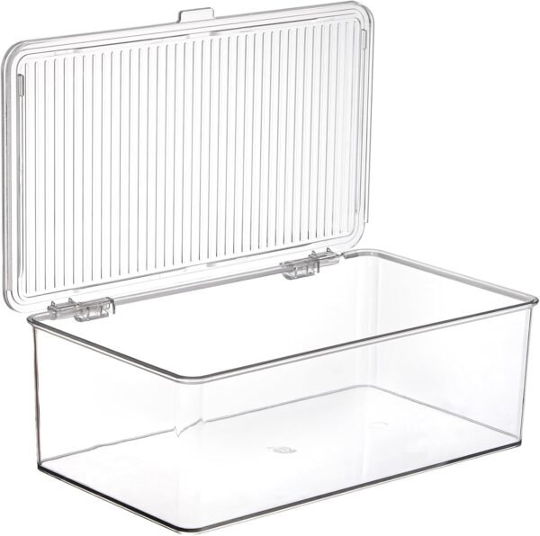oem/odm zenfun set of 3 small stackable storage bins with hinged lid, acrylic organizer box, clear makeup organizer box, cosmetic case for home, office wholesale supplier & factory