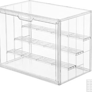 oem/odm clear acrylic 4 tier figure display case with 3 movable plates, stackable showcase with magnetic door for collectibles (large-1pack) wholesale supplier & factory
