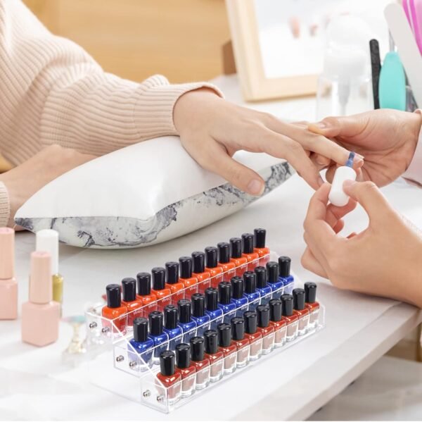 oem/odm 3 packs clear nail polish organizer holder shelf rack, acrylic display stand for sunglasses paint essential oils, makeup holder, nail poliahes storage to 36 bottles (fit 1-2oz bottles) wholesale supplier & factory