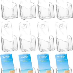 oem/odm brochure holder stand, 12 pack 4 inches acrylic pamphlet display stand wall mount/countertop, clear plastic trifold rack card holder for organizer flyer, leaflets, document, literature wholesale supplier & factory