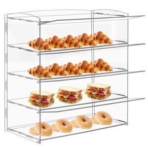 oem/odm acrylic display case 4 layer bakery pastry display case countertop dessert acrylic display shelf donut cookie display cabinet plastic case wholesale supplier & factory