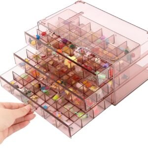 oem/odm calidaka 3 layers earrings holder organizer box acrylic jewelry storage holder jewelry display stand with 72 small compartments clear earring storage organizer display case for women(color:tan) wholesale supplier & factory