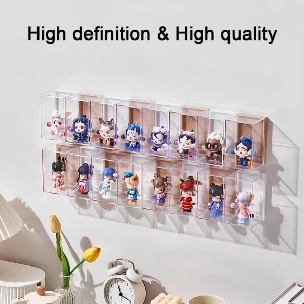 oem/odm 6pcs acrylic display case for minifigures,clear display box with id card slot ,wall mounted dustproof display cabinet box for minifigure(white) wholesale supplier & factory