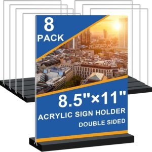 oem/odm seencool acrylic sign holder 8.5 x 11 - 8 pack plastic flyer display holder with vertical base, double sided picture frame paper holder, clear menu holders for office desktop restaurant store home wholesale supplier & factory