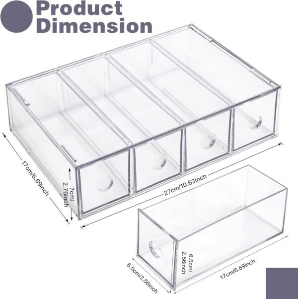 oem/odm desk organizer with 12 drawers, fodiens 3 packs stackable desktop storage box with removable drawer, clear sunglasses organizer display case for stationery marker pens eyeglasses office supply wholesale supplier & factory
