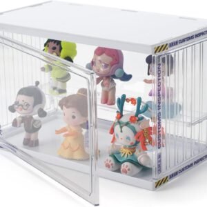 oem/odm clear display case for figures, acrylic display box, 2 tier adjustable display stand, dustproof showcase for collectibles mini funko pop popmart action figures (clear - 1 pack) wholesale supplier & factory