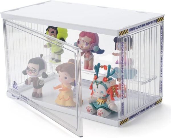 oem/odm clear display case for figures, acrylic display box, 2 tier adjustable display stand, dustproof showcase for collectibles mini funko pop popmart action figures (clear - 1 pack) wholesale supplier & factory