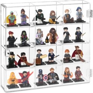 oem/odm ikee design acrylic display case, clear wall mounted or desktop 12 compartments display cabinet shelves stand for collectibles, small pop figures,gemstone or jewelry, 10.7 w x 2 d x 10 h in wholesale supplier & factory