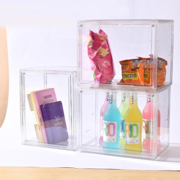 oem/odm clear acrylic display case with magnetic attraction lid, dustproof book & cosmetic display cases, large figures collectibles showcase, shoe box, bag organizer wholesale supplier & factory