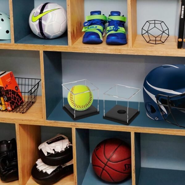 oem/odm 4pcs softball display case acrylic clear display box baseball tennis golf protected stand for signed memorabilia large 12 inch sports game ball storage cube wholesale supplier & factory