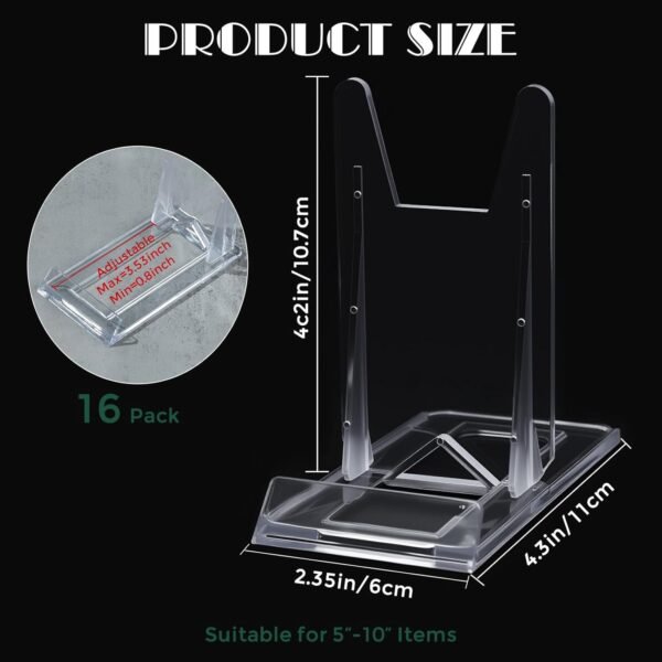 oem/odm 20 pcs book stand for display acrylic book holder display adjustable book easel collector display stand for comic cardboard home office album cd magazine wholesale supplier & factory