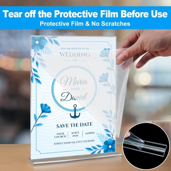 oem/odm ehwine acrylic sign holder 8.5 x 11, 10 pack double-sided stand up table top sign holders, clear acrylic picture frame menu flyer paper holder display stand for office business store wedding party wholesale supplier & factory