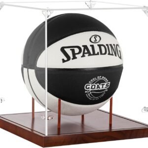 oem/odm basketball display case acrylic clear, full size basketball case with solid wood base & uv protected display stand for autographed standard ball, display case for basketball memorabilia keepsake wholesale supplier & factory