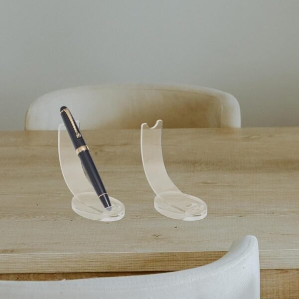 oem/odm 2 pieces acrylic electronic pen holder - single pencil pen display stand - fountain pen ballpoint pen display rack makeup brush holder for desk home office and store use wholesale supplier & factory