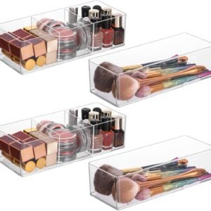 oem/odm acrylic drawer organizer 4-piece makeup organizer countertop for drawers organizer storage bathroom organizers and storage is a good choice for desktop finishing wholesale supplier & factory