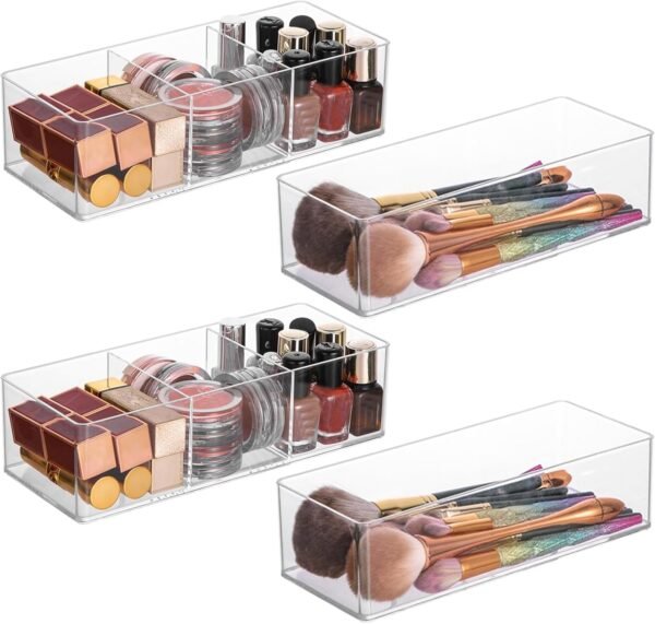 oem/odm acrylic drawer organizer 4-piece makeup organizer countertop for drawers organizer storage bathroom organizers and storage is a good choice for desktop finishing wholesale supplier & factory