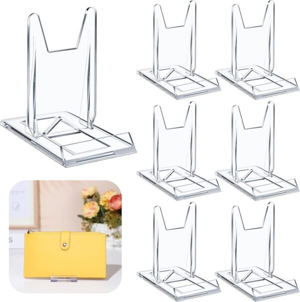 oem/odm 6 packs adjustable purse display stand clear acrylic handbag stand holder for wallet purses handbag bag jewelry display organizer for party weddings home decoration birthdays wholesale supplier & factory
