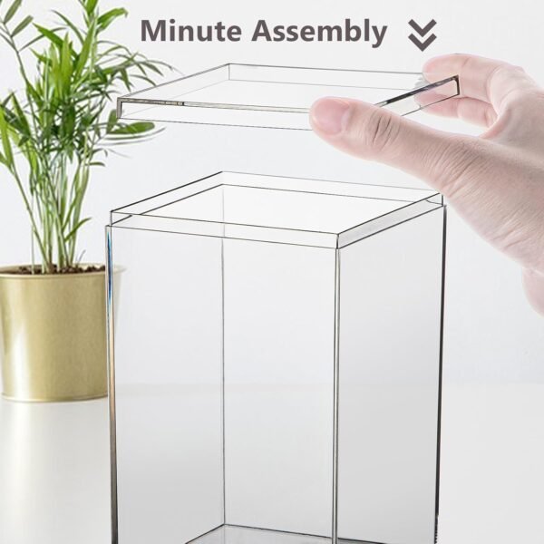 oem/odm clear acrylic box with lid, clear acrylic display box plastic square storage display case 3.9x3.9x5.9 inches for handmade doll blind box model jewelry display action home and outdoor wholesale supplier & factory