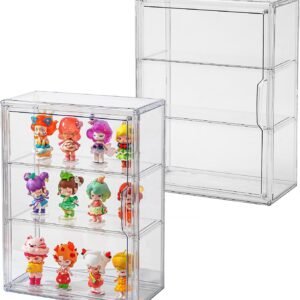 oem/odm clear display case for figures with magnetic door, acrylic display cases for collectibles, 3tiers acrylic storage organizers box, desktop or wall-mounted showcase for collectibles action figure (1) wholesale supplier & factory