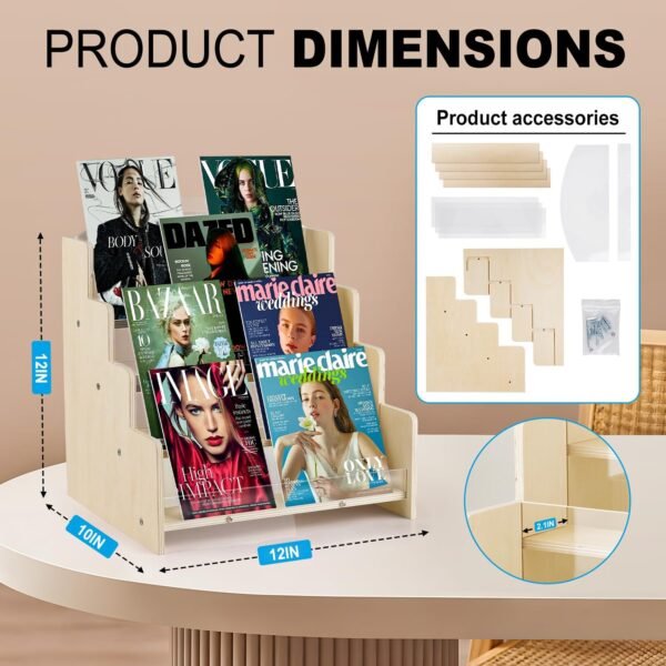 oem/odm greeting card display stand , acrylic sticker display holder for vendors, counter retail display rack , 4-tiered wooden/acrylic display stand for postcard /brochure/photos/picture wholesale supplier & factory
