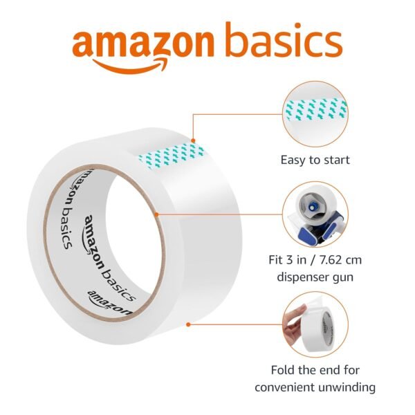 oem/odm amazon basics strong adhesive packaging tape for shipping, moving and storage, clear, 1.88" x 54.6 yds, 12-pack, translucence wholesale supplier & factory