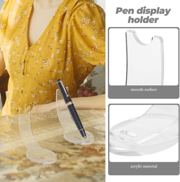 oem/odm 2 pieces acrylic electronic pen holder - single pencil pen display stand - fountain pen ballpoint pen display rack makeup brush holder for desk home office and store use wholesale supplier & factory