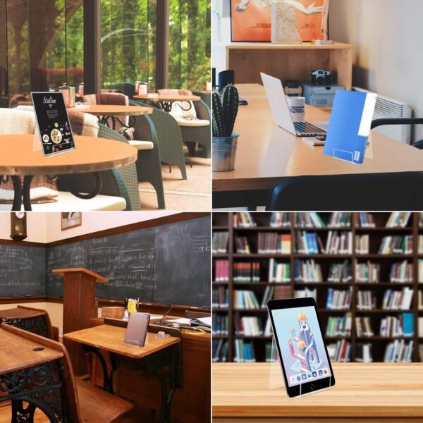 oem/odm 10 pack 3" x 4" acrylic book stand, clear book display stand, easel transparent display stand holder tablet holder for displaying pictures, albums, books, music sheets, notebooks, artworks, cds wholesale supplier & factory