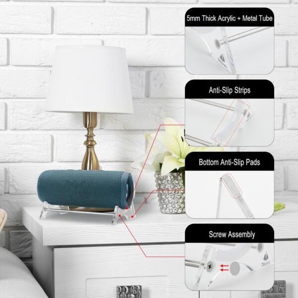 oem/odm txesign acrylic speaker holder - compatible with jbl flip speakers, display stand for jbl flip 5/6, anti-slip base mount (transparent) wholesale supplier & factory