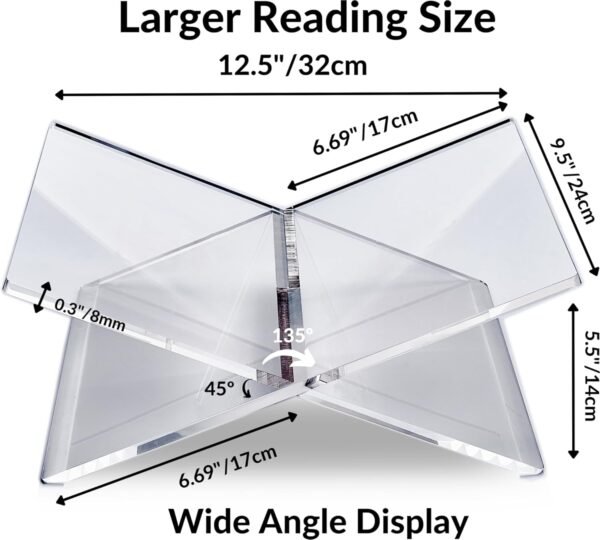 oem/odm honygebia clear acrylic book stands - cross frame acrylic book holder, open bookstand for display and reading, suitable for art, bible, cookbook, easel, magazine, textbooks 12.5" x 9.5" x 5.5" wholesale supplier & factory