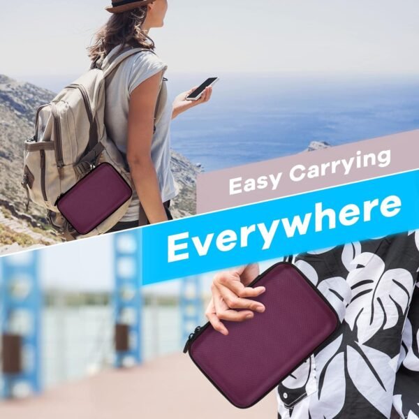 oem/odm glcon deep purple carrying case hard storage case electronics organizer tech pouch for hard drive, power bank, cell phone, charger enclosure - portable travel case bag with carabiner wholesale supplier & factory