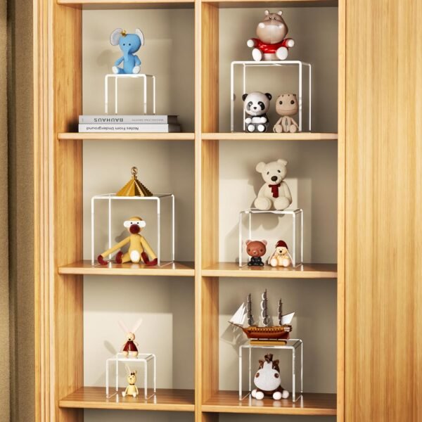 oem/odm niubee 2 set acrylic risers display for funko pop figures,clear cake stands for candy dessert table decorations-3"x4"x5" wholesale supplier & factory