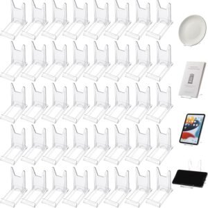 oem/odm tuanse 40 packs acrylic plate stand clear display stand easel adjustable mini stand holders for displaying plate picture book photo frame card desktop stand, 4.02" h x 2.36" w wholesale supplier & factory