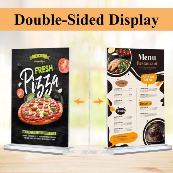 oem/odm arrobust 8.5 x 11 acrylic sign holder clear display table signs stand, double sided t shape flyer holder plastic for picture paper frame holder home office menu retail show fair, 6 pack wholesale supplier & factory