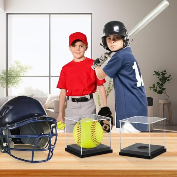 oem/odm 4pcs softball display case acrylic clear display box baseball tennis golf protected stand for signed memorabilia large 12 inch sports game ball storage cube wholesale supplier & factory